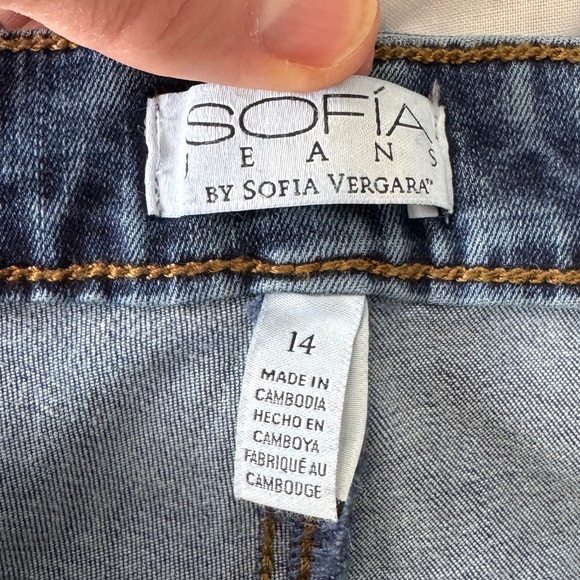 Sofia Jeans Women's Super Hi-Rise Curvy Boot AMAYA Blue Jeans Distressed Size 14 - Picture 8 of 16